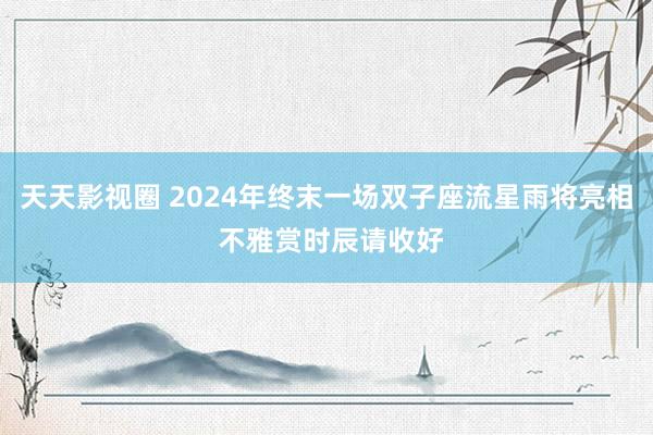 天天影视圈 2024年终末一场双子座流星雨将亮相 不雅赏时辰请收好