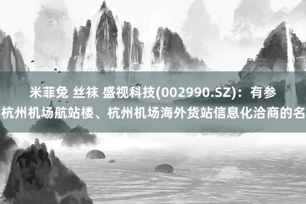 米菲兔 丝袜 盛视科技(002990.SZ)：有参与杭州机场航站楼、杭州机场海外货站信息化洽商的名堂