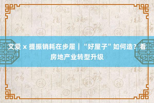 文爱 x 提振销耗在步履｜“好屋子”如何造？看房地产业转型升级